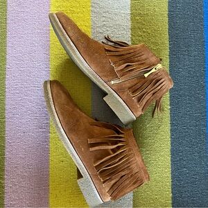Kate Spade Saks Betsie Suede Fringe Boots • 7.5